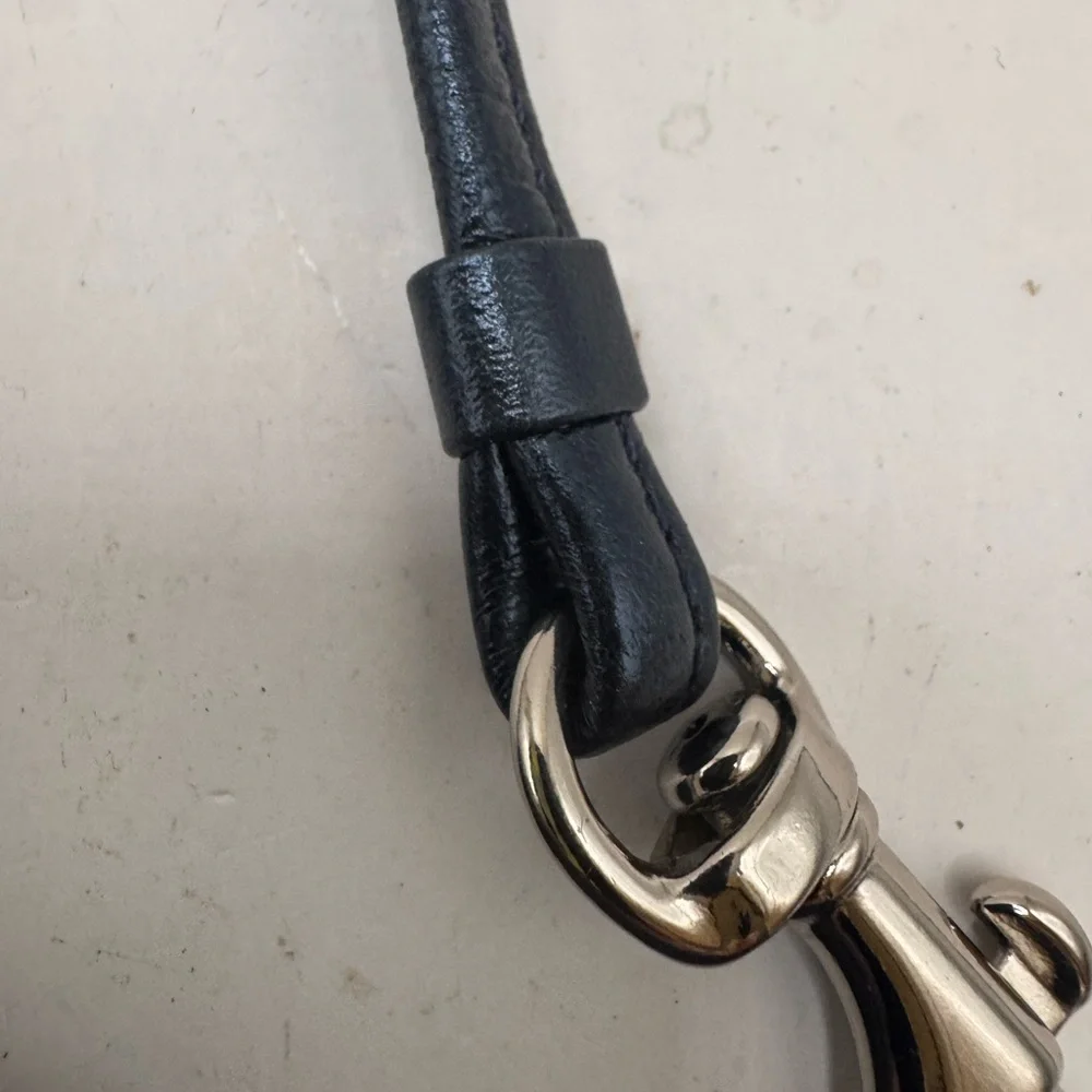 Coach Navy Sequin Wristlet Clutch with Leather Trim - Picture 4 of 7